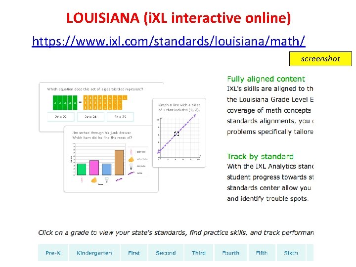 LOUISIANA (i. XL interactive online) https: //www. ixl. com/standards/louisiana/math/ screenshot 