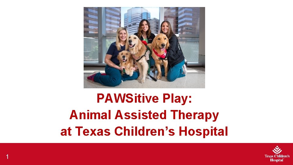 PAWSitive Play: Animal Assisted Therapy at Texas Children’s Hospital 1 