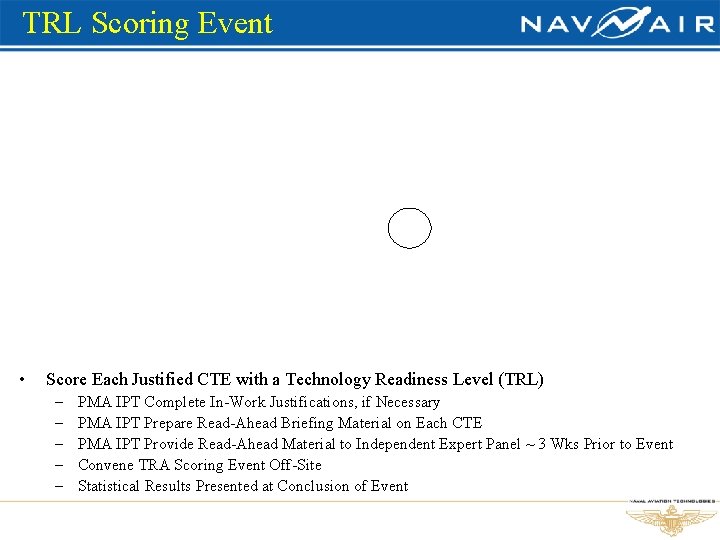 TRL Scoring Event • Score Each Justified CTE with a Technology Readiness Level (TRL)