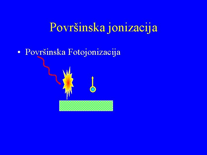 Površinska jonizacija • Površinska Fotojonizacija 