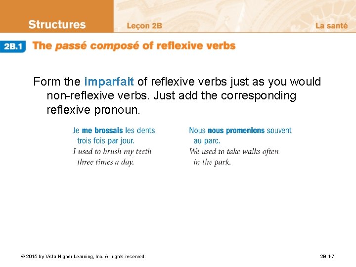Form the imparfait of reflexive verbs just as you would non-reflexive verbs. Just add Form the imparfait of reflexive verbs just as you would non-reflexive verbs. Just add