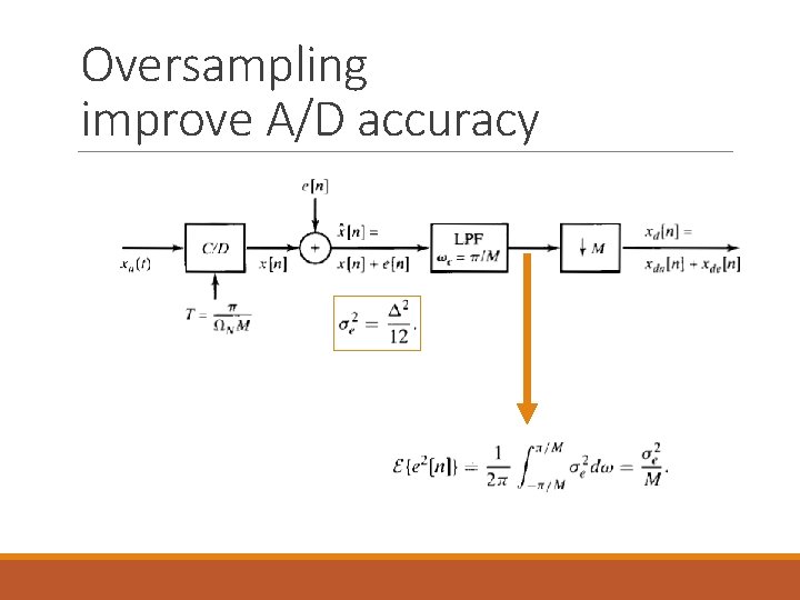 Oversampling improve A/D accuracy 