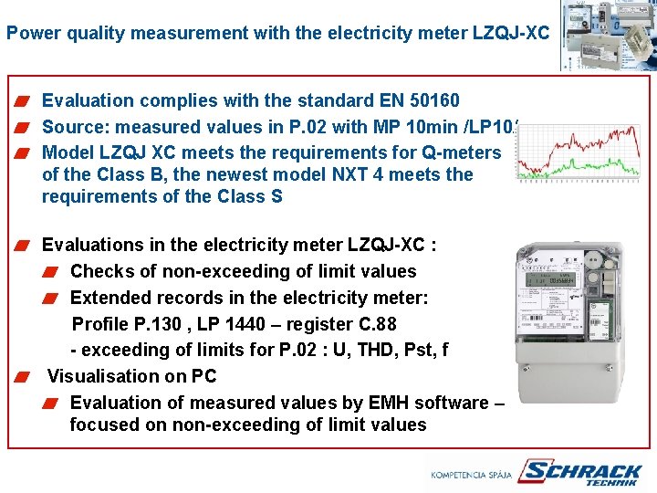 Power quality measurement with the electricity meter LZQJ-XC Evaluation complies with the standard EN