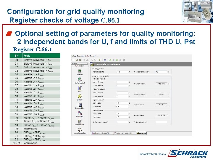 Configuration for grid quality monitoring Register checks of voltage C. 86. 1 Optional setting