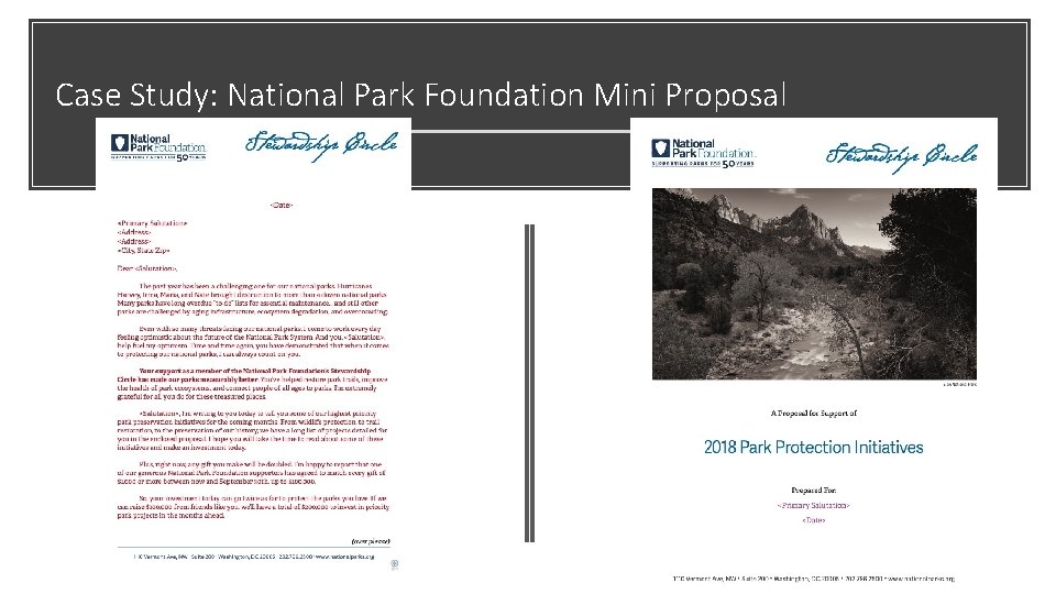 Case Study: National Park Foundation Mini Proposal 