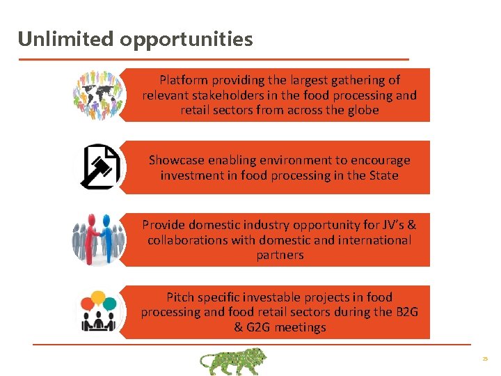 Unlimited opportunities Platform providing the largest gathering of relevant stakeholders in the food processing