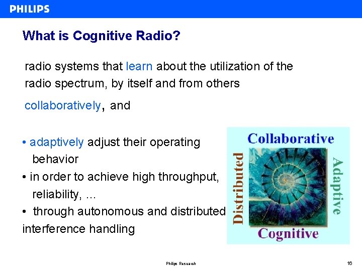 What is Cognitive Radio? radio systems that learn about the utilization of the radio