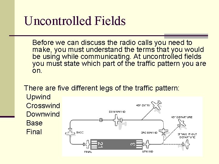 Uncontrolled Fields Before we can discuss the radio calls you need to make, you Uncontrolled Fields Before we can discuss the radio calls you need to make, you