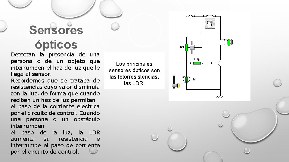 Sensores ópticos Detectan la presencia de una persona o de un objeto que interrumpen