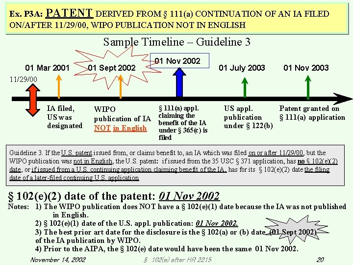 Ex. P 3 A: PATENT DERIVED FROM § 111(a) CONTINUATION OF AN IA FILED Ex. P 3 A: PATENT DERIVED FROM § 111(a) CONTINUATION OF AN IA FILED