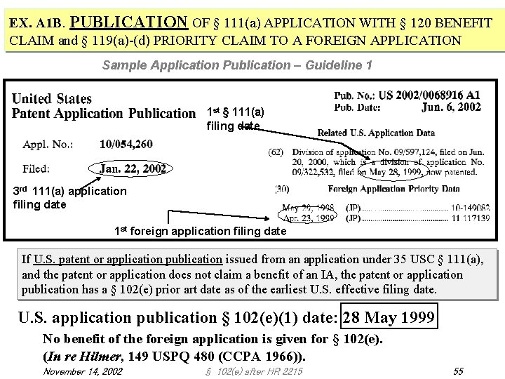 EX. A 1 B. PUBLICATION OF § 111(a) APPLICATION WITH § 120 BENEFIT CLAIM EX. A 1 B. PUBLICATION OF § 111(a) APPLICATION WITH § 120 BENEFIT CLAIM