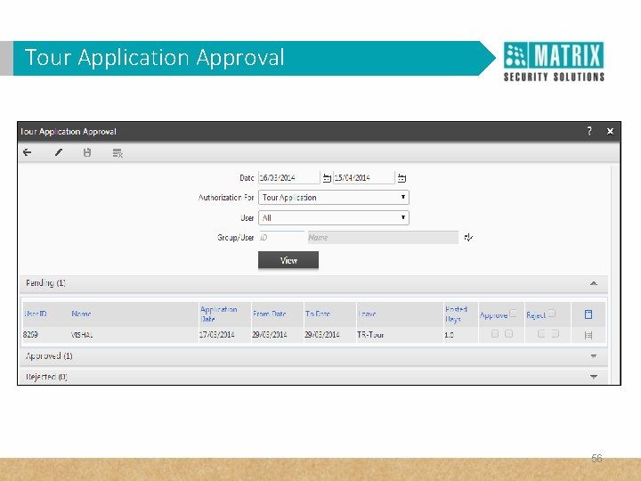 Tour Application Approval 56 