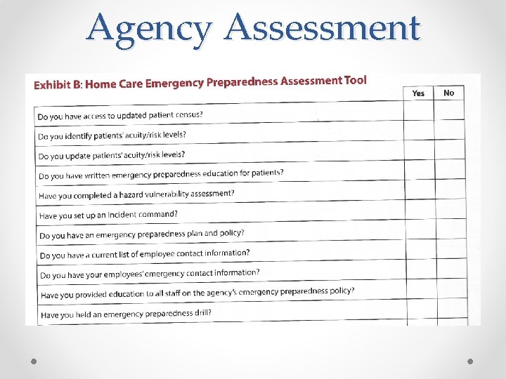 Agency Assessment 