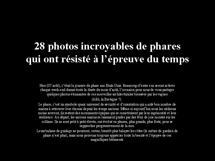 28 photos incroyables de phares qui ont résisté à l’épreuve du temps Hier (07