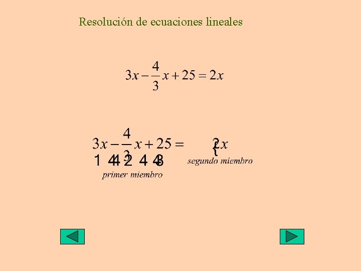 Resolución de ecuaciones lineales 