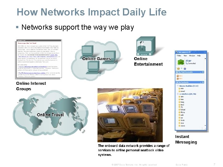 How Networks Impact Daily Life § Networks support the way we play © 2007