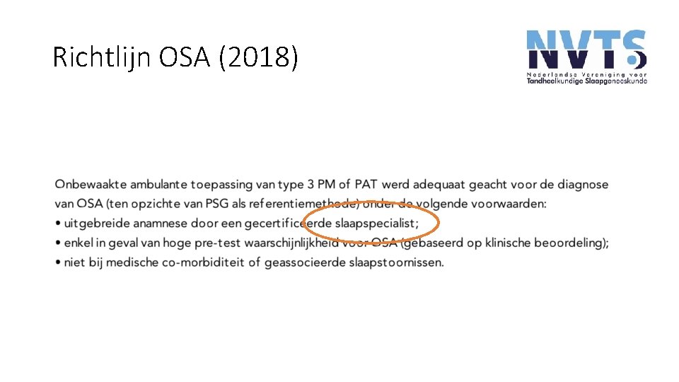 Richtlijn OSA (2018) Richtlijn OSA (2018)