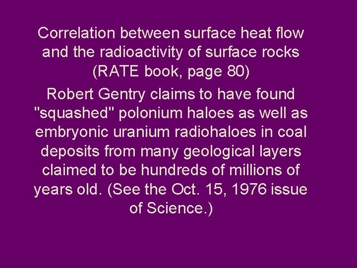 Correlation between surface heat flow and the radioactivity of surface rocks (RATE book, page