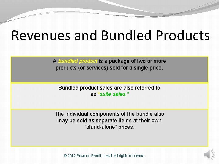 Revenues and Bundled Products A bundled product is a package of two or more