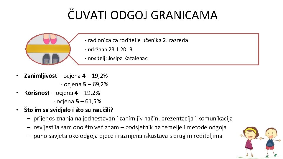 ČUVATI ODGOJ GRANICAMA - radionica za roditelje učenika 2. razreda - održana 23. 1.