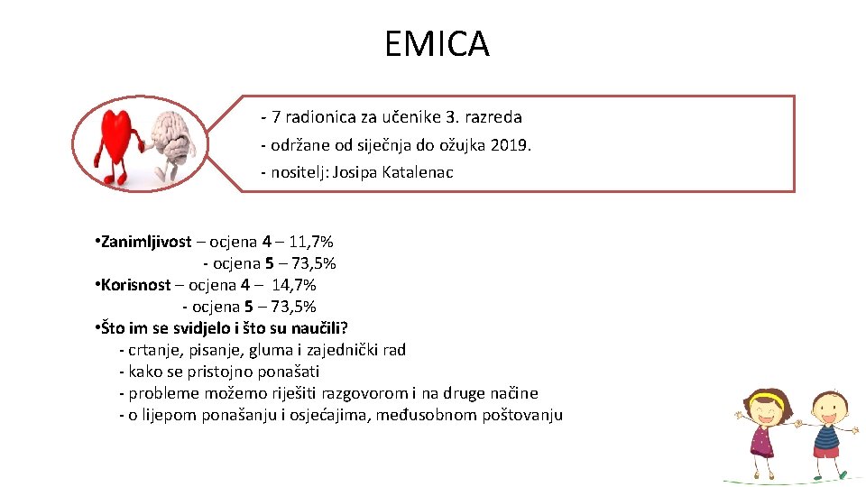 EMICA - 7 radionica za učenike 3. razreda - održane od siječnja do ožujka