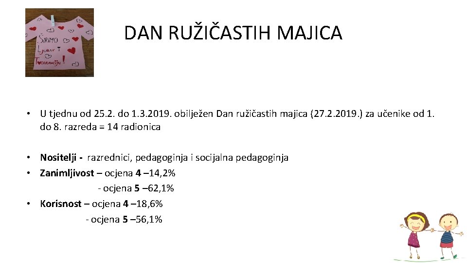 DAN RUŽIČASTIH MAJICA • U tjednu od 25. 2. do 1. 3. 2019. obilježen