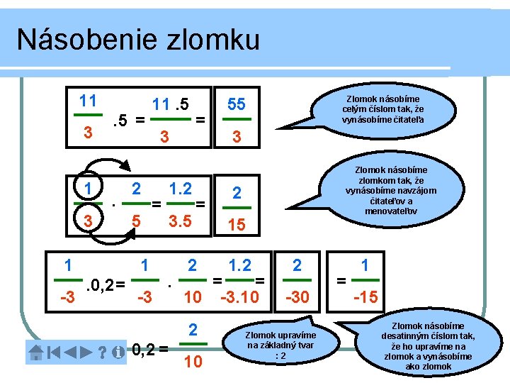 Násobenie zlomku 11 3 1 . 5 = . 3 1 -3 2 5