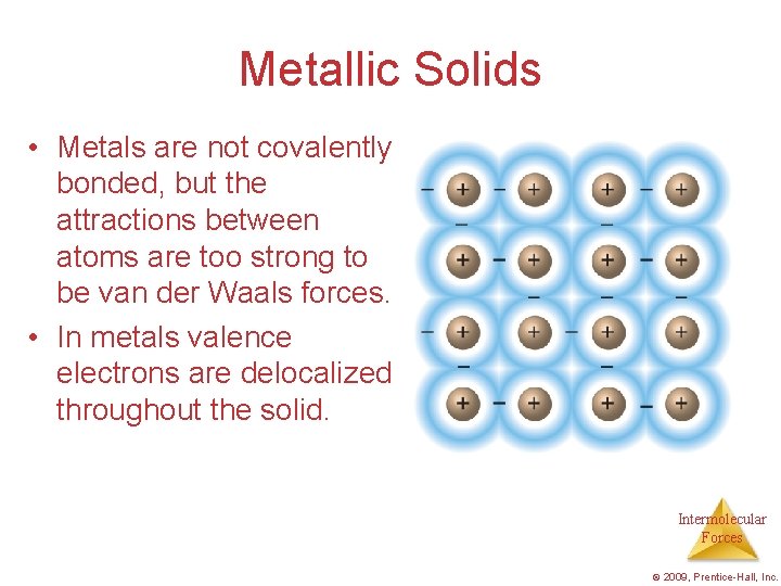 Metallic Solids • Metals are not covalently bonded, but the attractions between atoms are