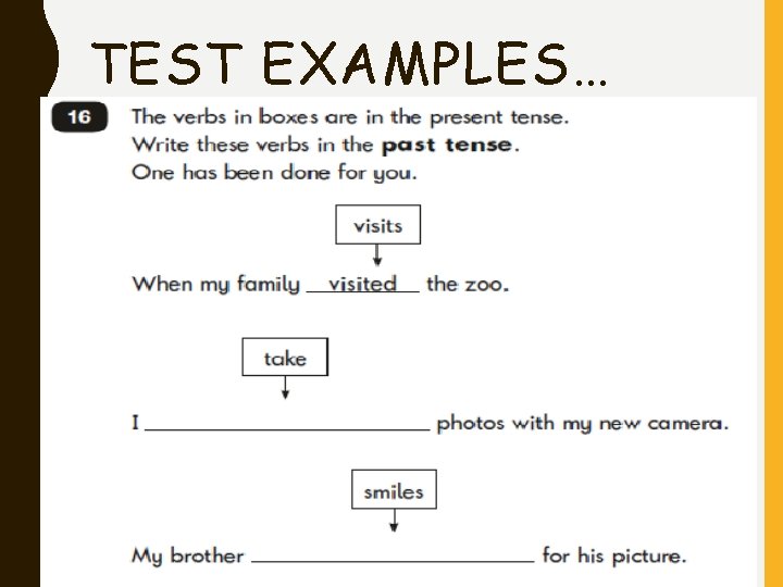TEST EXAMPLES… 