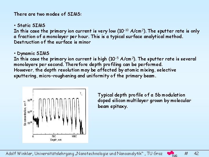 There are two modes of SIMS: • Static SIMS In this case the primary