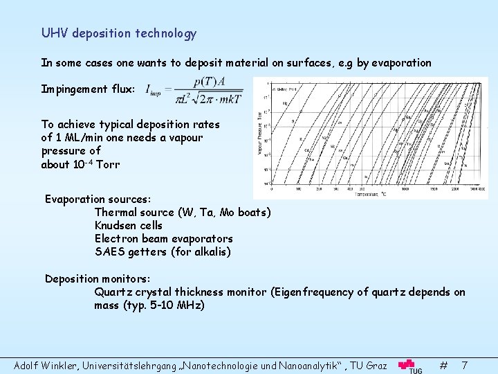 UHV deposition technology In some cases one wants to deposit material on surfaces, e.