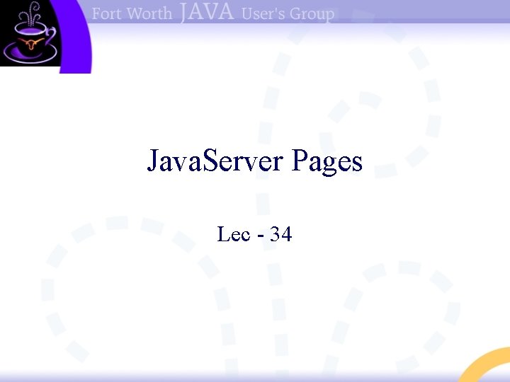 Java. Server Pages Lec - 34 