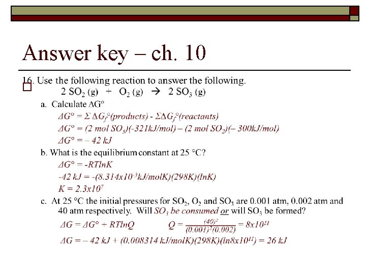Answer key – ch. 10 o 