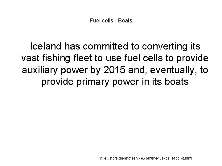 Fuel cells - Boats Iceland has committed to converting its vast fishing fleet to