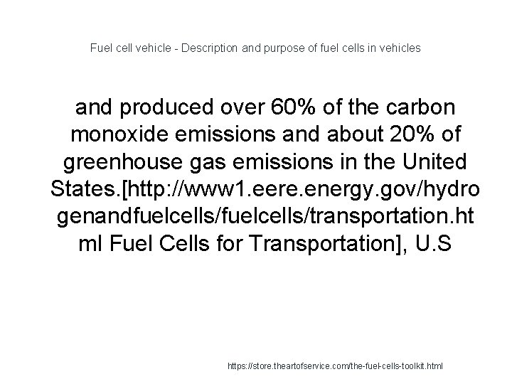 Fuel cell vehicle - Description and purpose of fuel cells in vehicles and produced