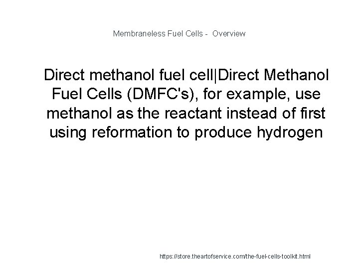 Membraneless Fuel Cells - Overview 1 Direct methanol fuel cell|Direct Methanol Fuel Cells (DMFC's),