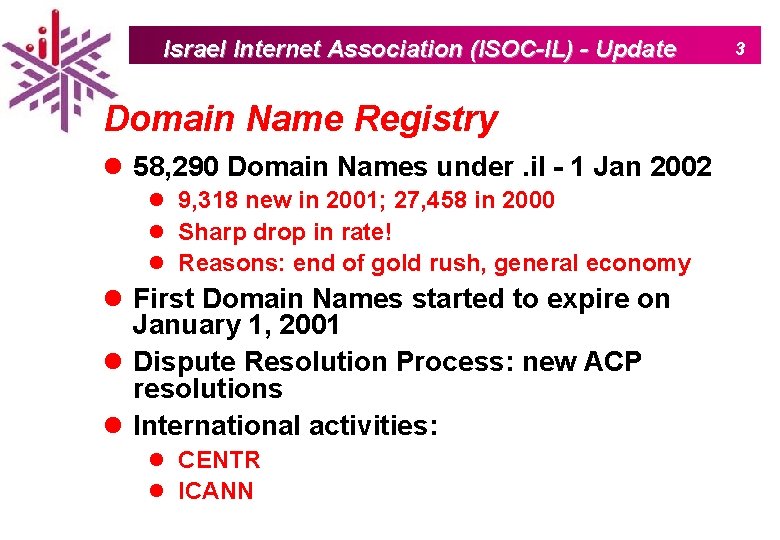 Israel Internet Association (ISOC-IL) - Update Domain Name Registry l 58, 290 Domain Names