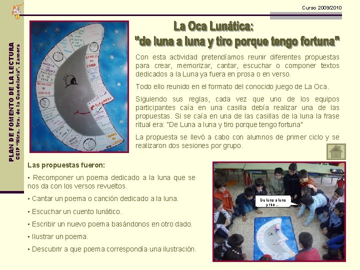CEIP “Ntra. Sra. de la Candelaria”. Zamora PLAN DE FOMENTO DE LA LECTURA Curso