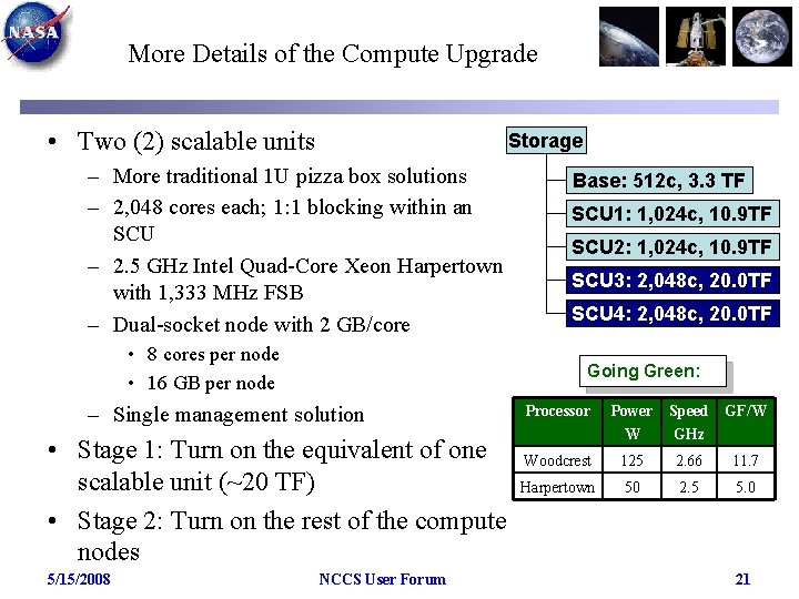 More Details of the Compute Upgrade • Two (2) scalable units Storage – More