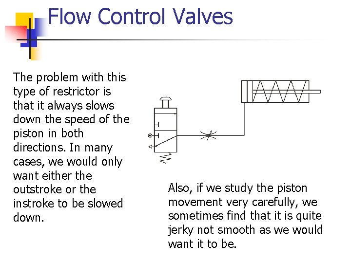 Flow Control Valves The problem with this type of restrictor is that it always