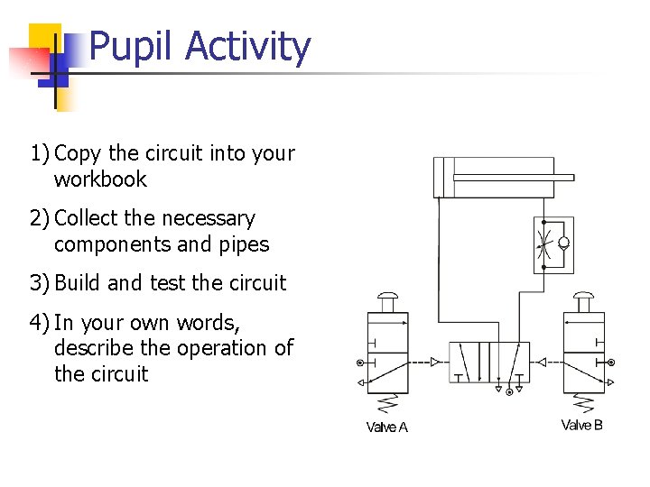 Pupil Activity 1) Copy the circuit into your workbook 2) Collect the necessary components