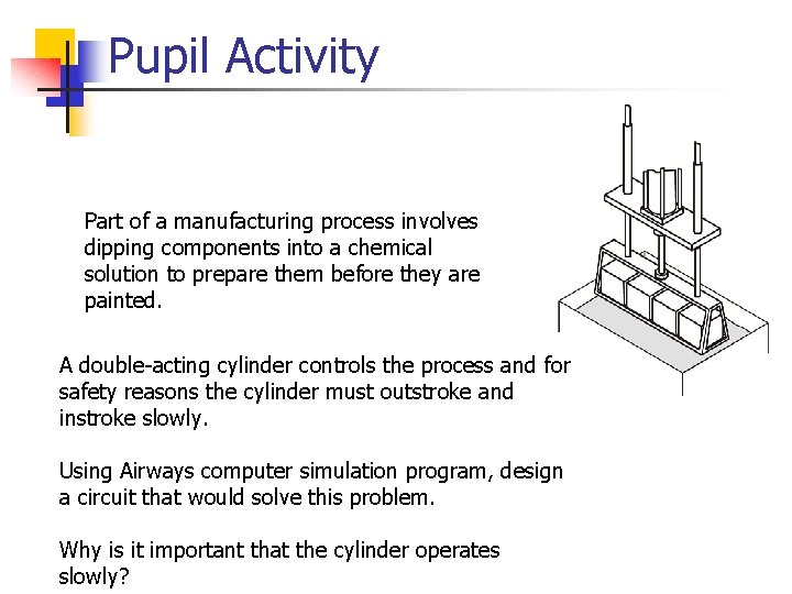 Pupil Activity Part of a manufacturing process involves dipping components into a chemical solution