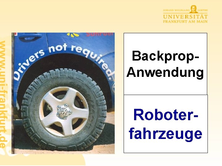 Backprop. Anwendung Roboterfahrzeuge 