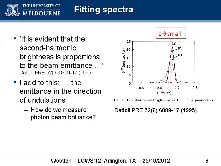 Fitting spectra • ‘It is evident that the ε→small second-harmonic brightness is proportional to