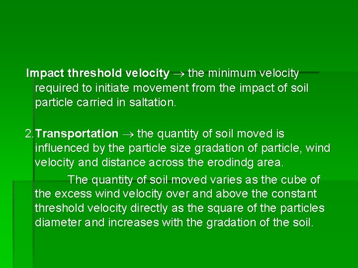 Impact threshold velocity the minimum velocity required to initiate movement from the impact of Impact threshold velocity the minimum velocity required to initiate movement from the impact of