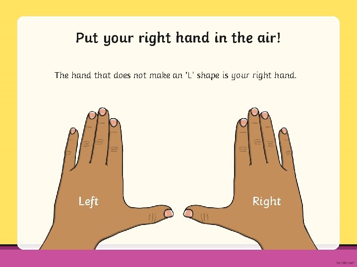 Put your right hand in the air! The hand that does not make an