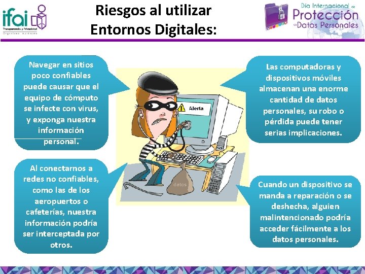 Riesgos al utilizar Entornos Digitales: Navegar en sitios poco confiables puede causar que el