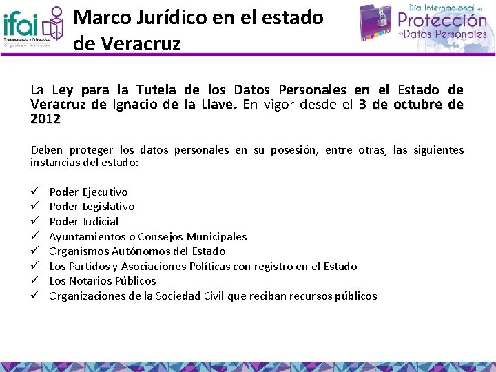 Marco Jurídico en el estado de Veracruz La Ley para la Tutela de los