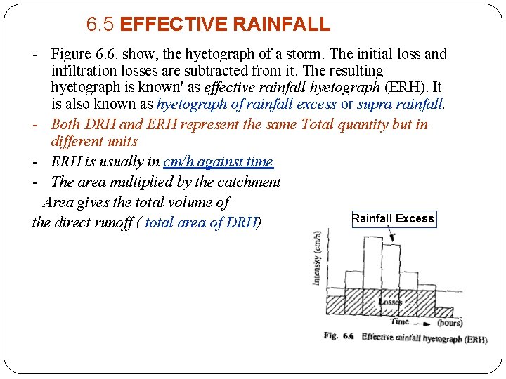 6. 5 EFFECTIVE RAINFALL - Figure 6. 6. show, the hyetograph of a storm.