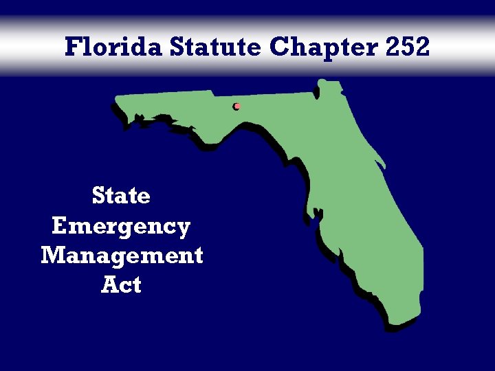 Florida Statute Chapter 252 State Emergency Management Act 